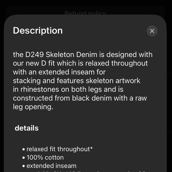 NWT!!! Mens stylish stacked denim jeans w/ rhinestone skeleton appliqué; Sz 40W - Picture 2 of 10